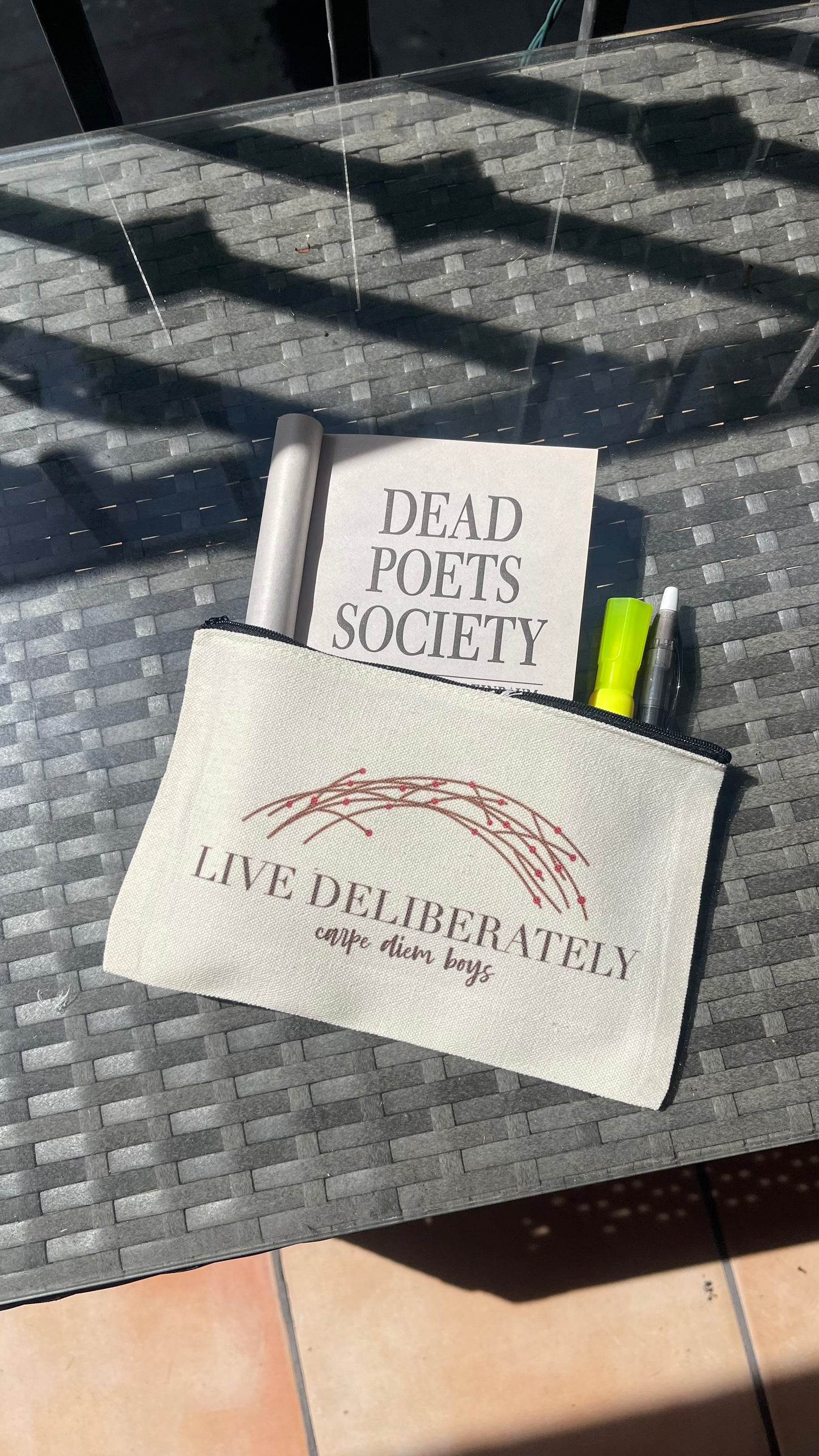Live Deliberately / Dead Poets Society pouch