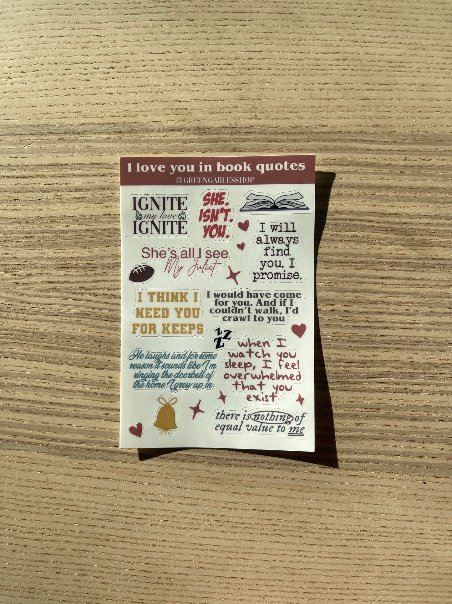 Book Quotes sticker sheet