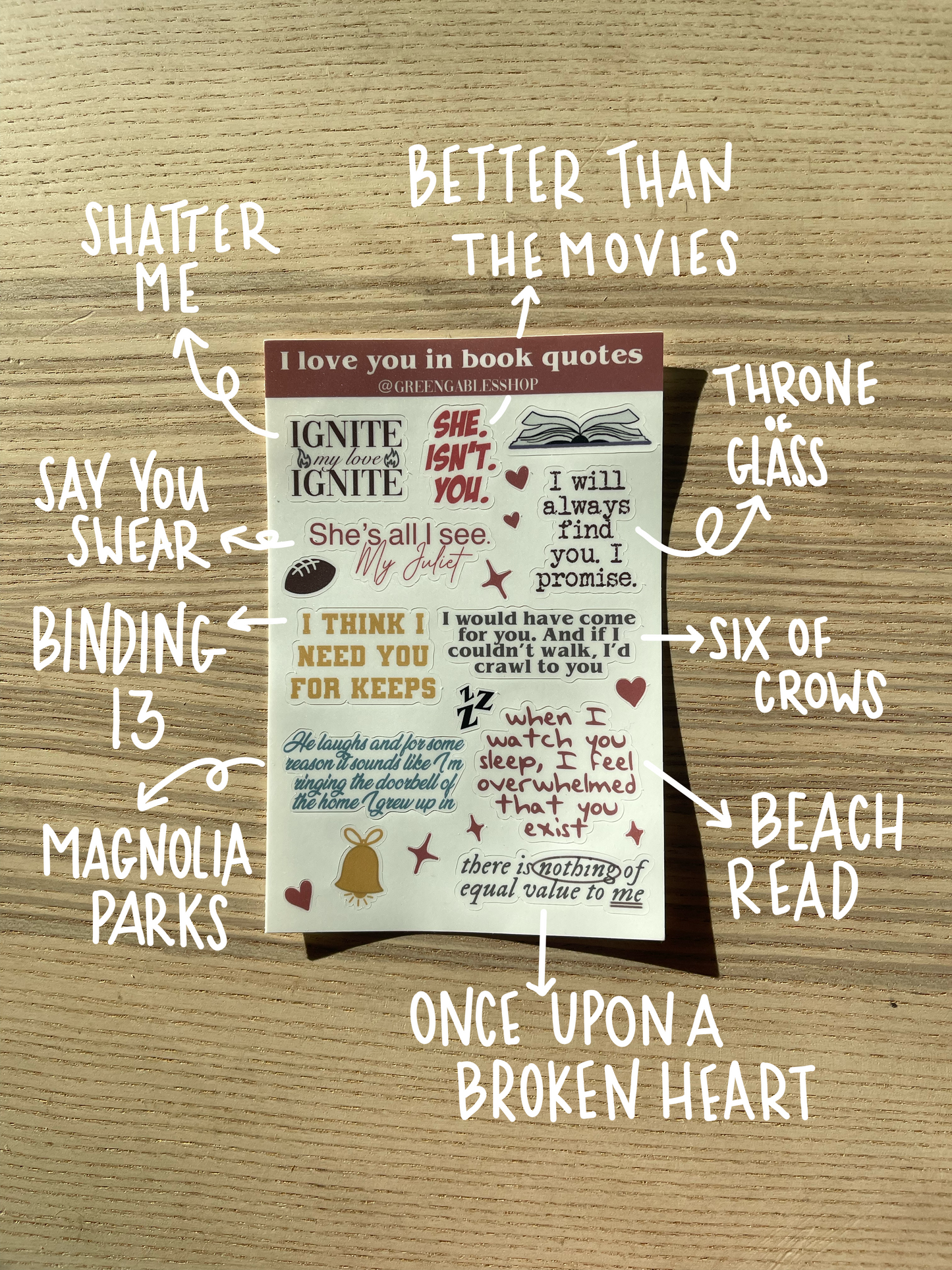 Book Quotes sticker sheet