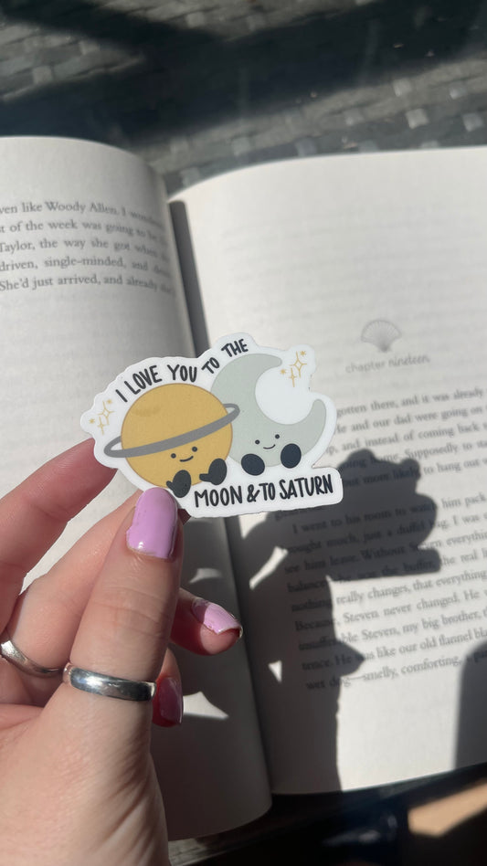 Love You to the Moon and to Saturn Jellycat sticker