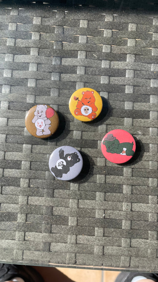 Horror Carebears buttons