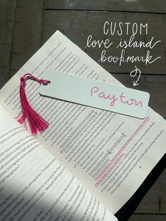 CUSTOM Love Island inspired bookmark