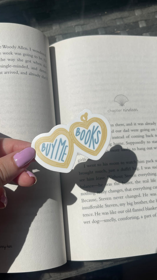 Buy me books locket sticker